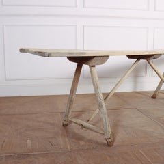 French Oak and Poplar Trestle Table