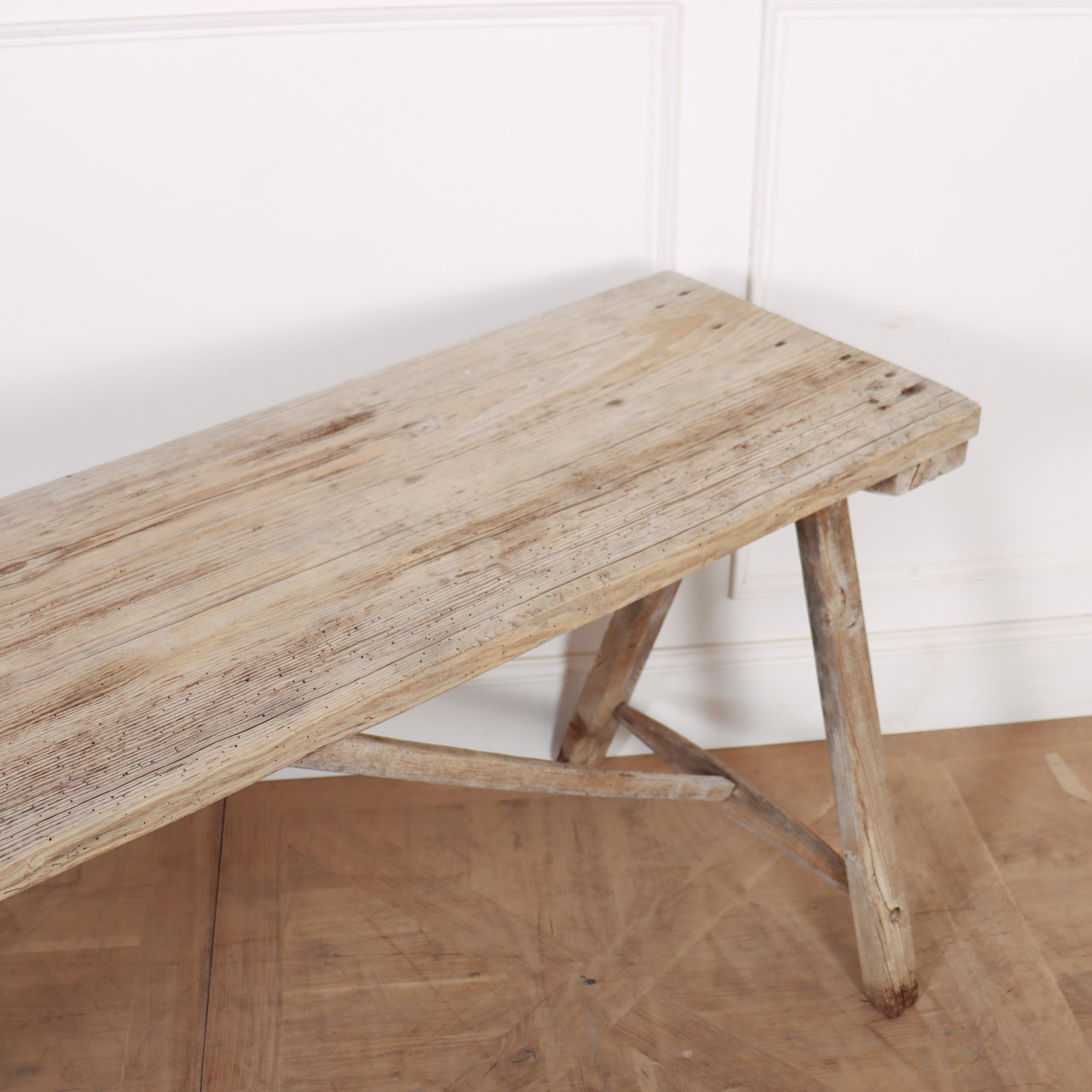 19th Century French Oak and Poplar Trestle Table For Sale