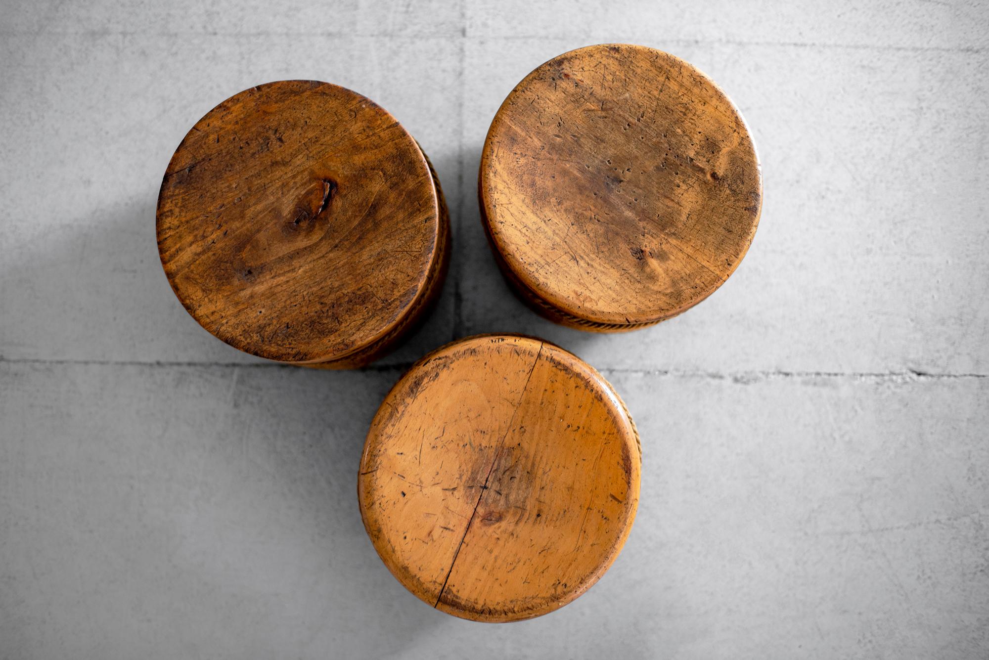 French Oak and Rope Stool 1