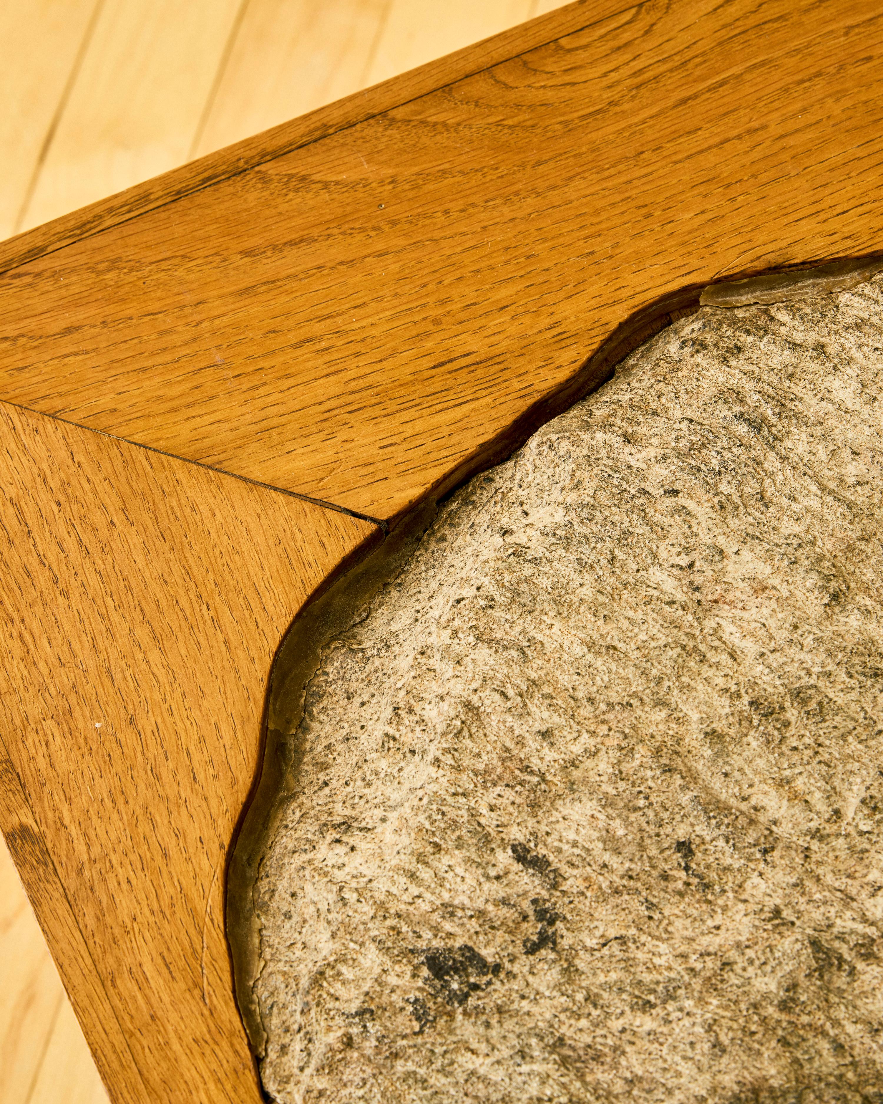 French Oak and Slate Coffee Table For Sale 2