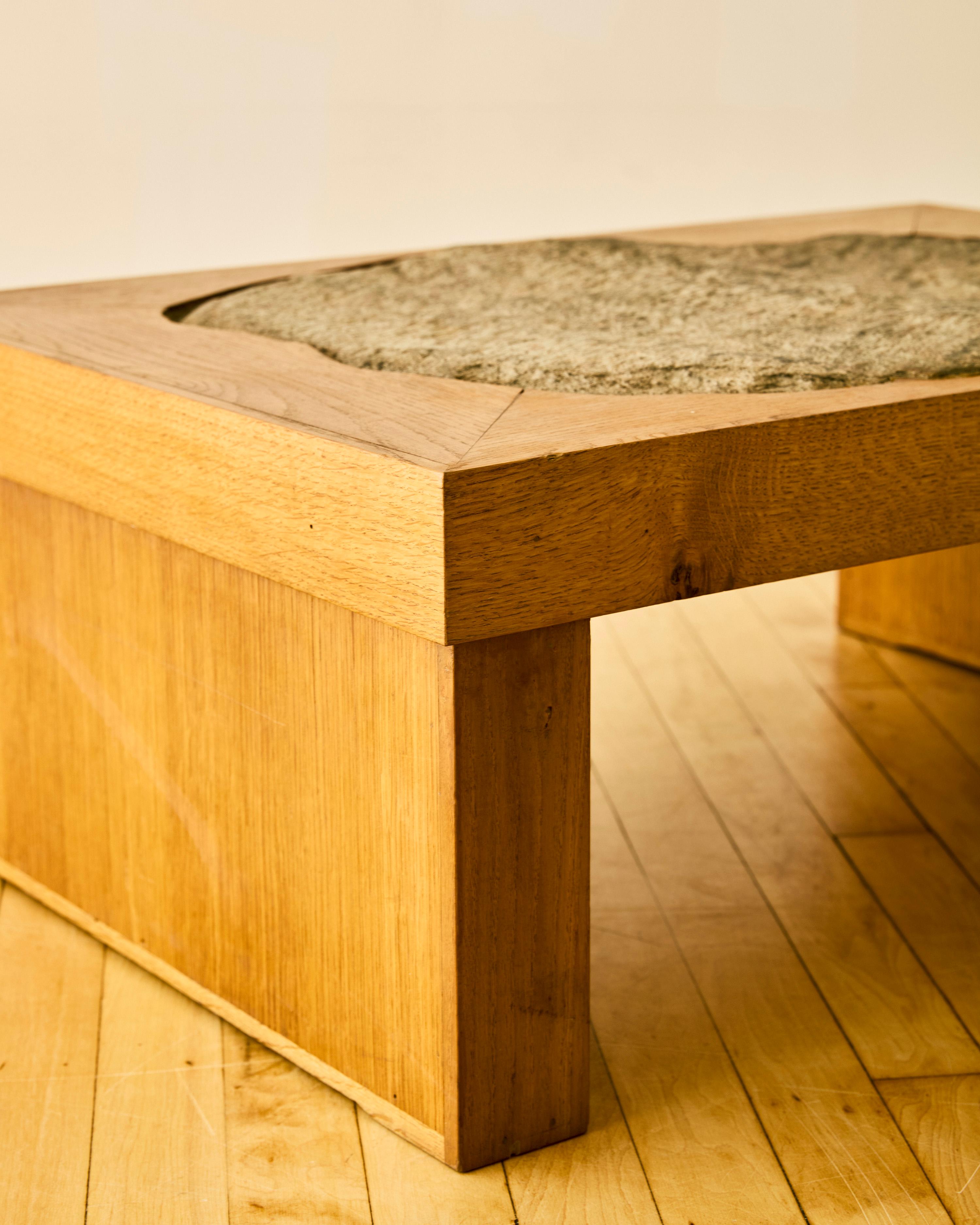 French Oak and Slate Coffee Table For Sale 4