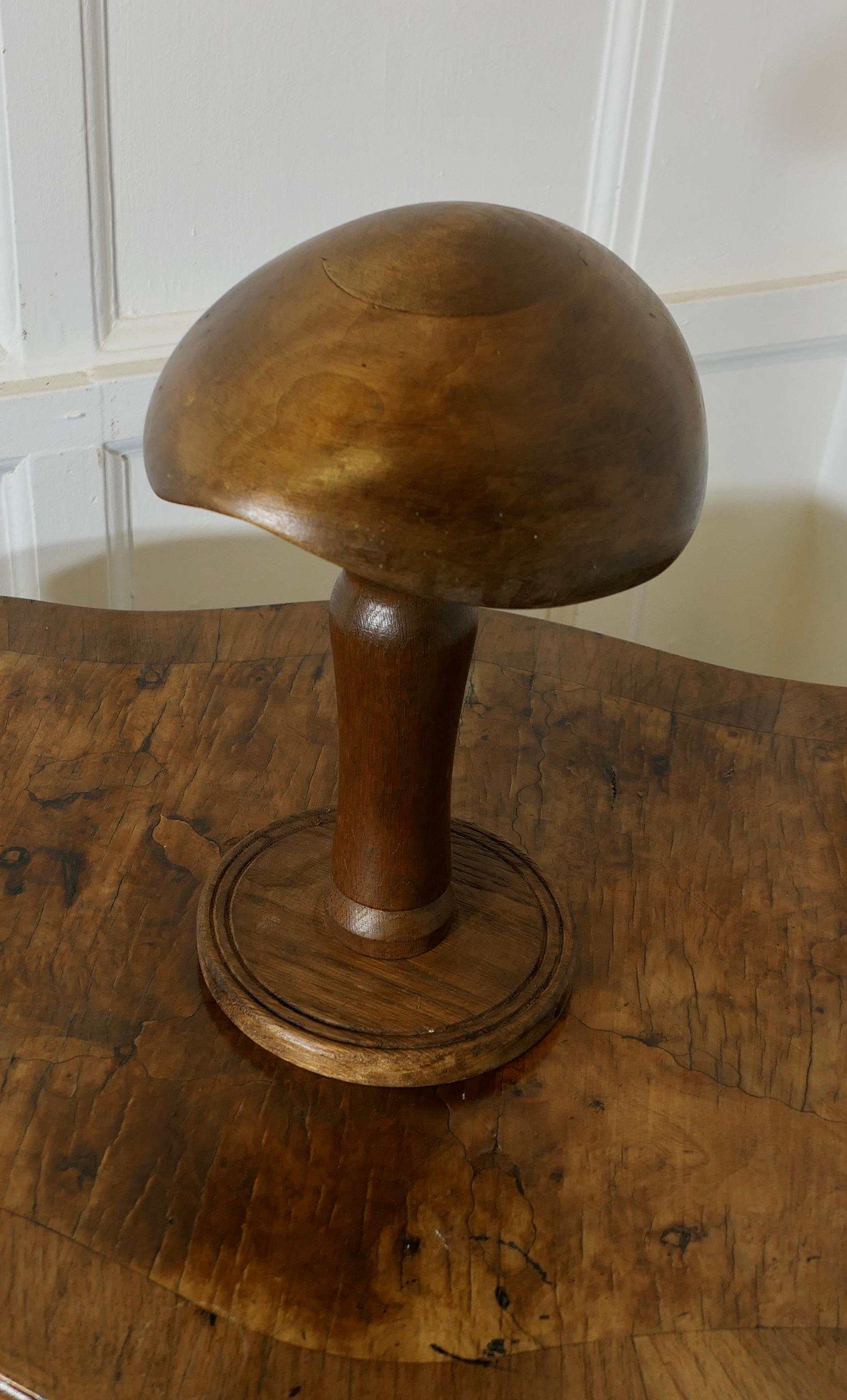 French Provincial French Oak and Walnut Beret/Flat Cap Milliners Form For Sale