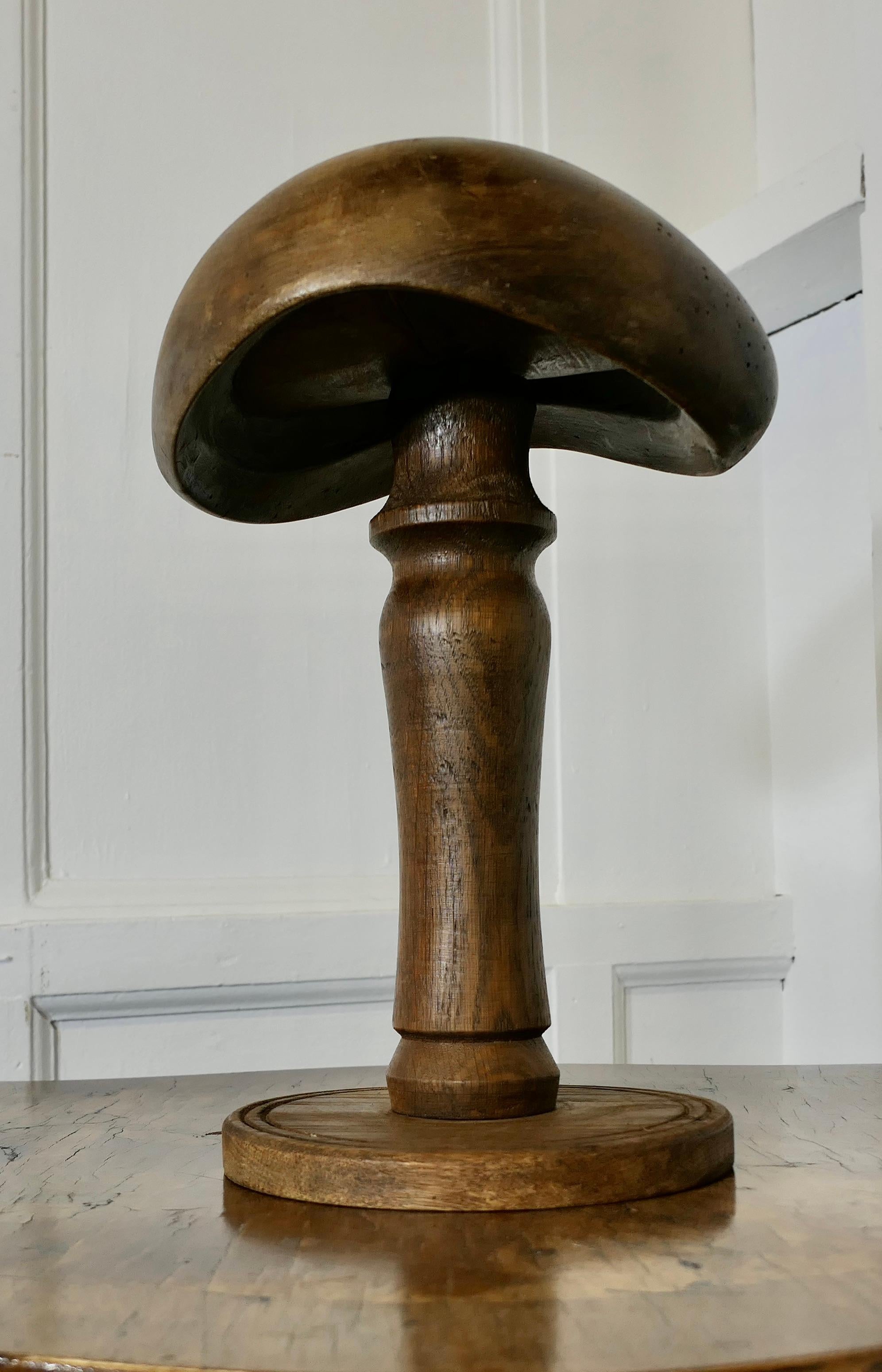 French Oak and Walnut Beret/Flat Cap Milliners Form For Sale 2