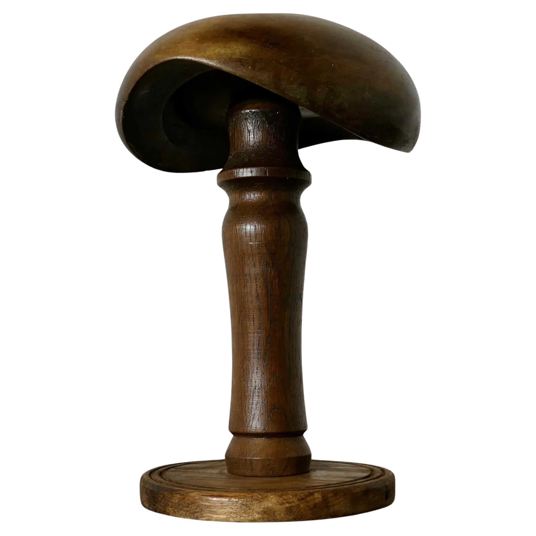 French Oak and Walnut Beret/Flat Cap Milliners Form