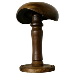 Antique French Oak and Walnut Beret/Flat Cap Milliners Form