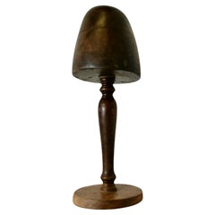 Antique French Oak and Walnut Milliners Form for Small Fascinator Hat