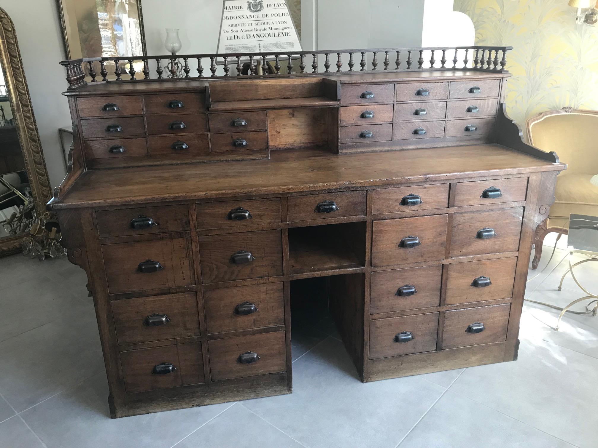 French Oak Antique Apothecary Cabinet, Pharmacy Cabinet, 1900s 7