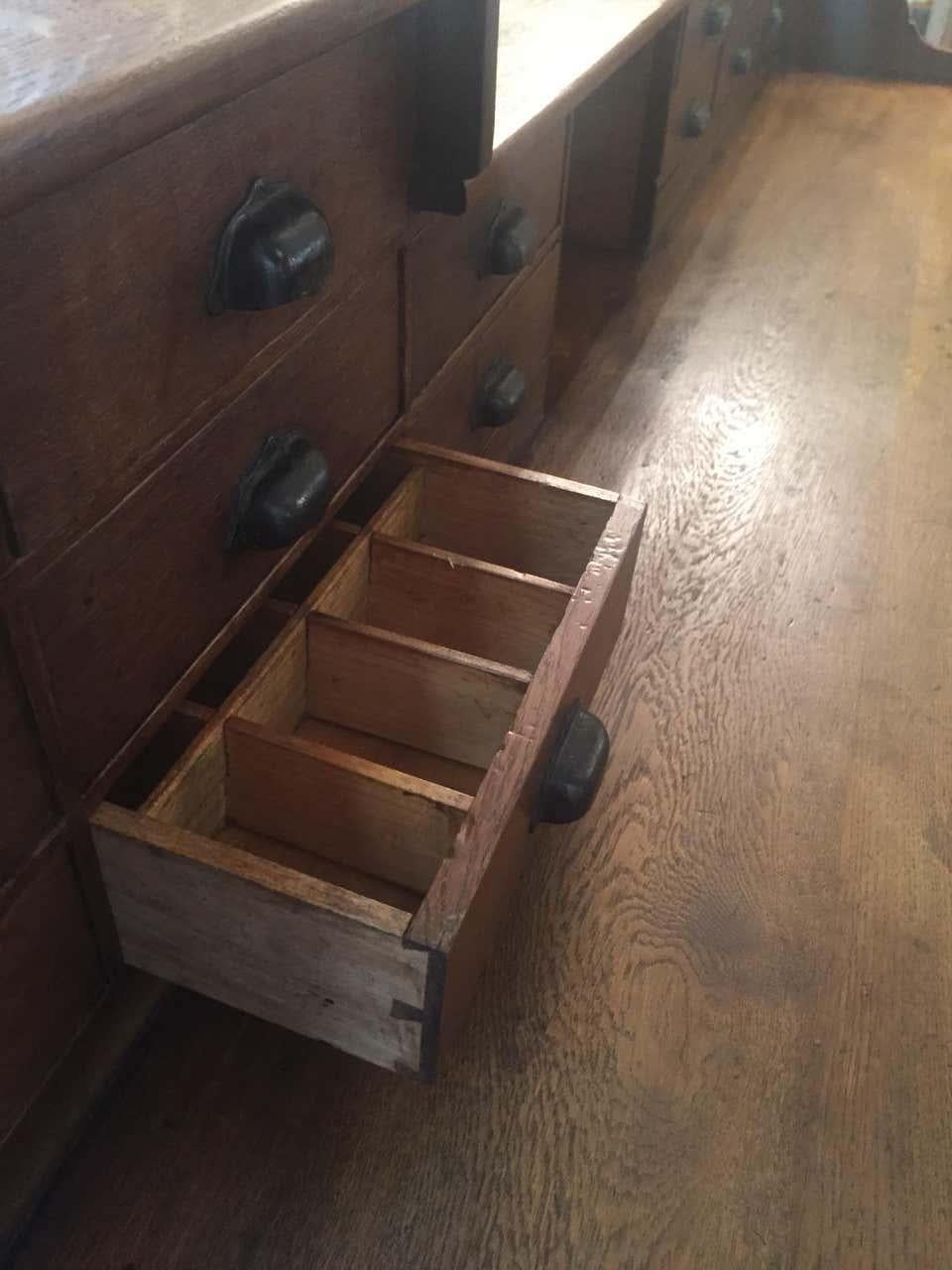 French Oak Antique Apothecary Cabinet, Pharmacy Cabinet, 1900s 1