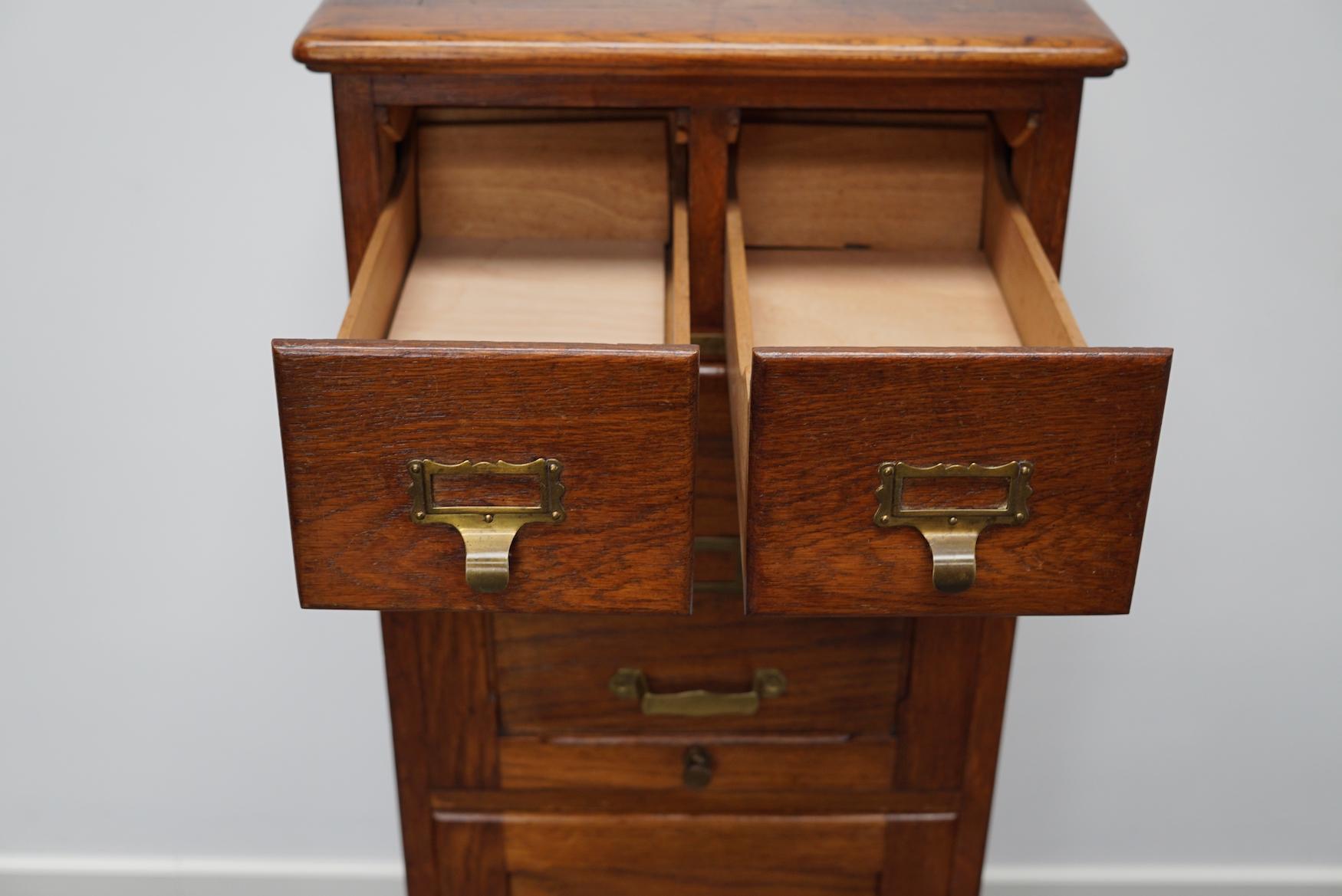 French Oak Apothecary Cabinet / Filing Cabinet, 1920s 5