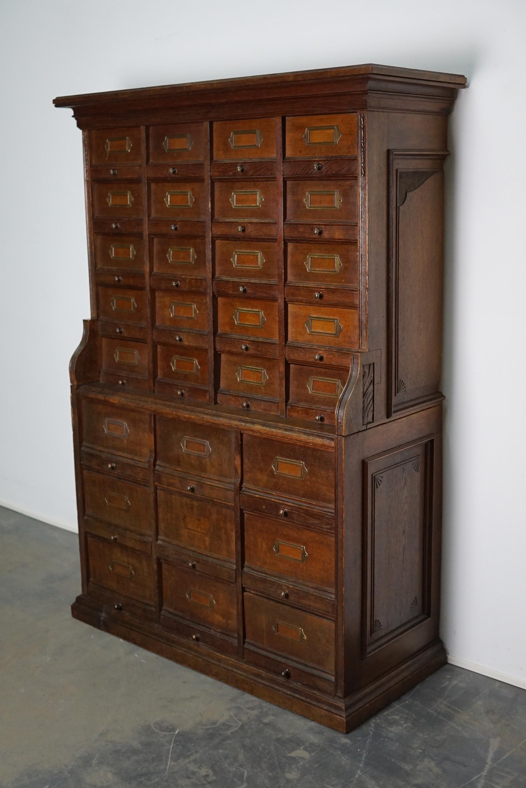 French Oak Apothecary Cabinet / Filing Cabinet, 1920s 8