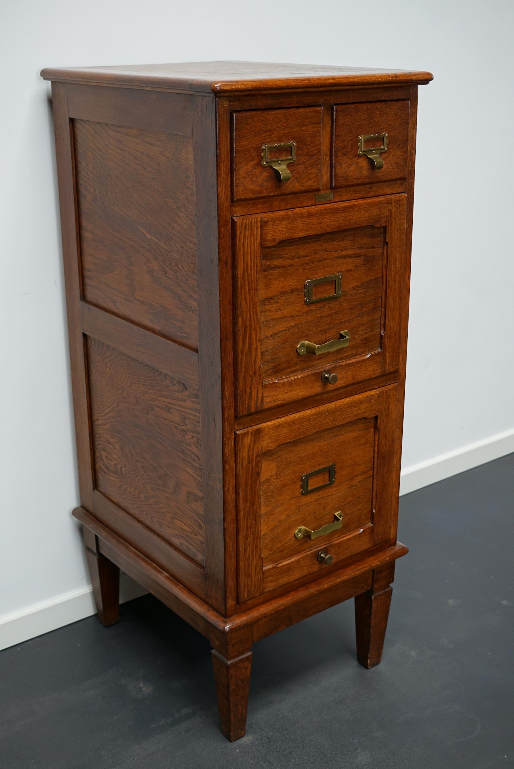 French Oak Apothecary Cabinet / Filing Cabinet, 1920s 10