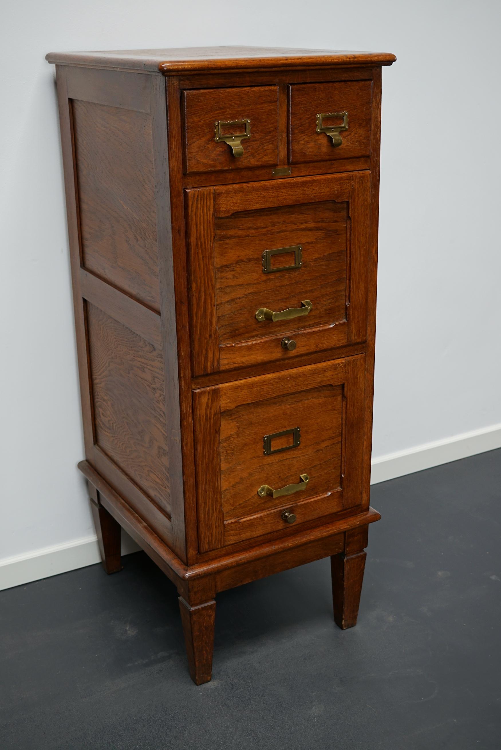 Art Deco French Oak Apothecary Cabinet / Filing Cabinet, 1920s