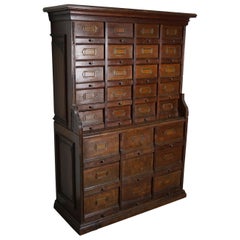 French Oak Apothecary Cabinet / Filing Cabinet, 1920s