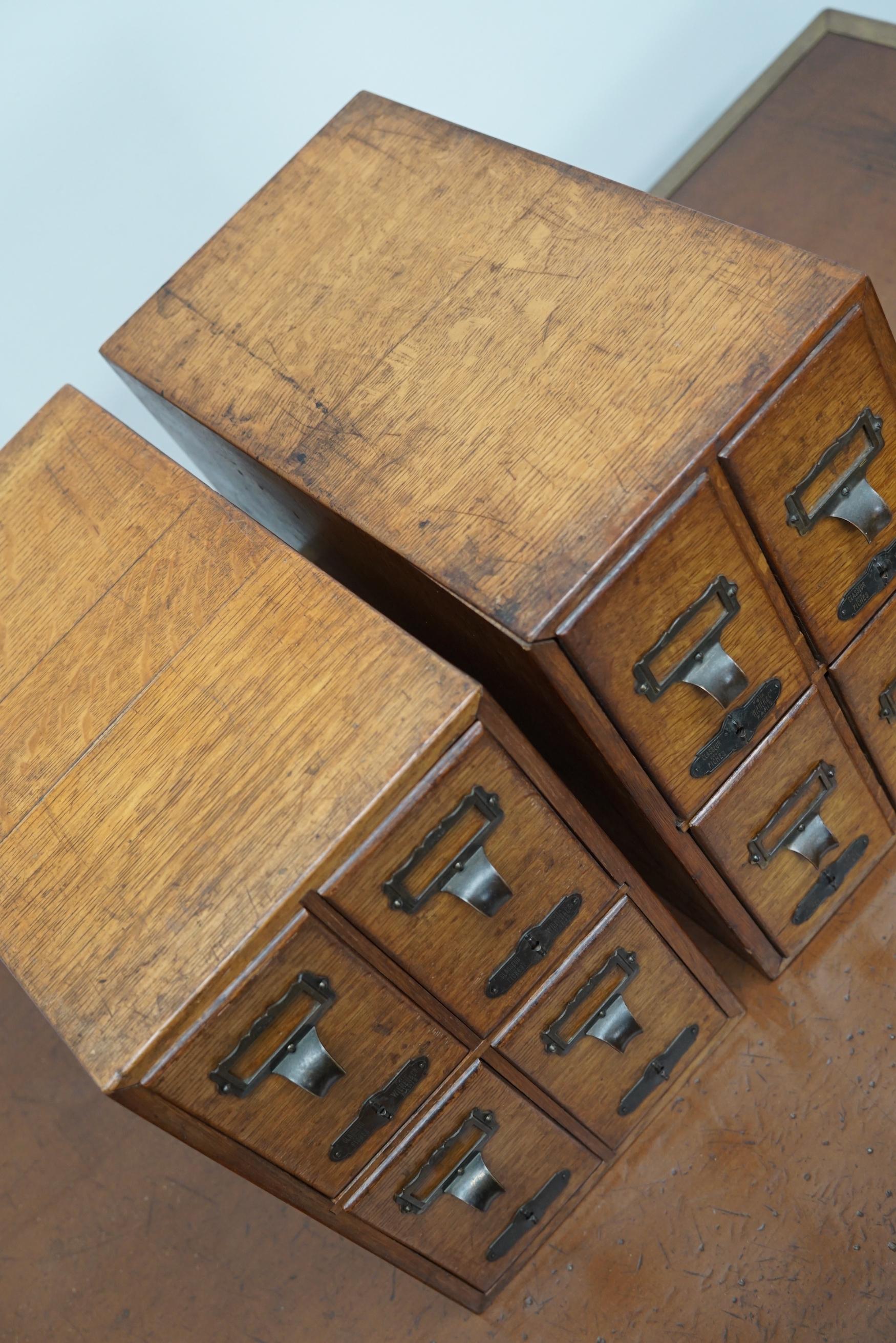 French Oak Apothecary Cabinet / Filing Cabinet, Paris, 1920s 2
