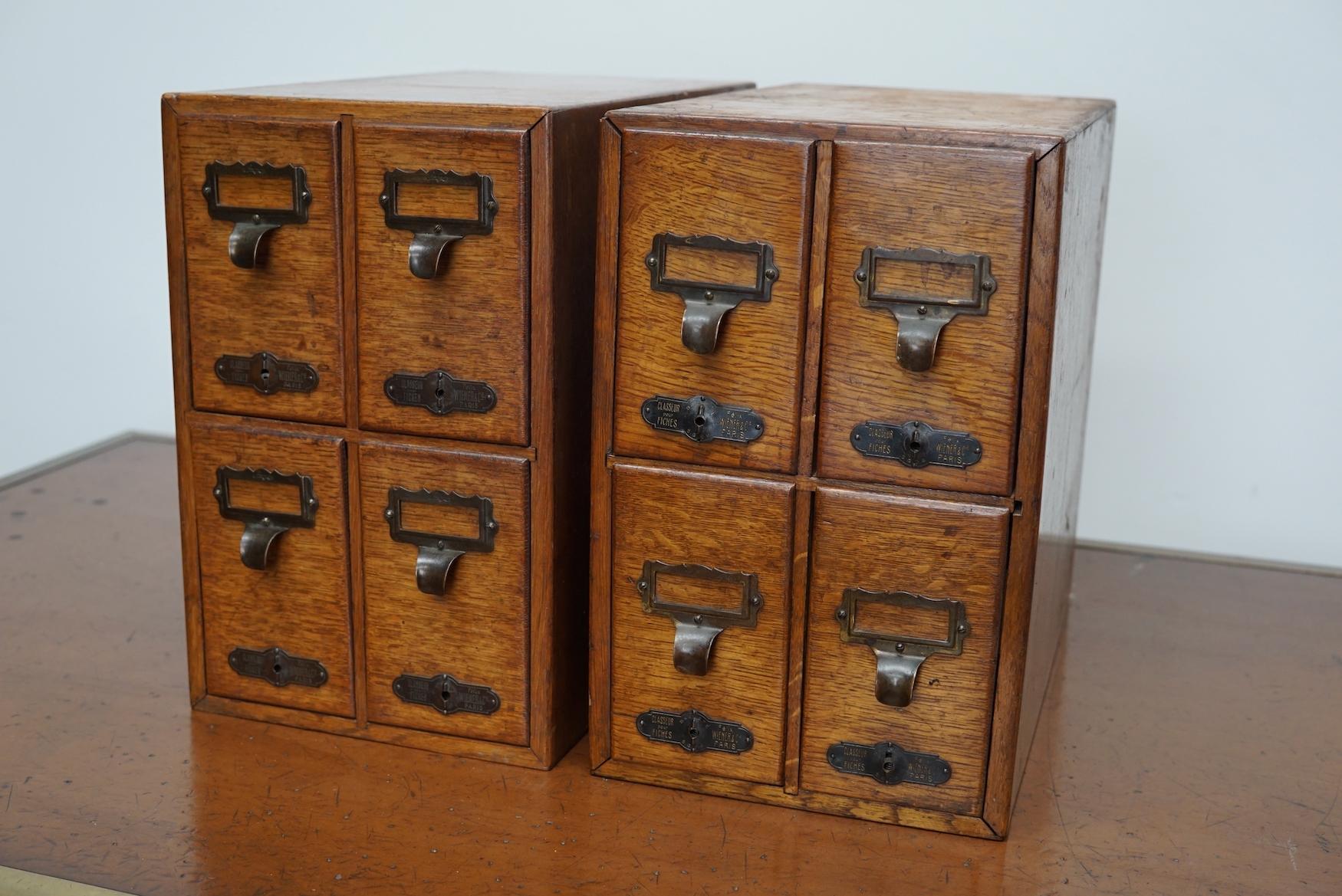 French Oak Apothecary Cabinet / Filing Cabinet, Paris, 1920s In Good Condition In Nijmegen, NL