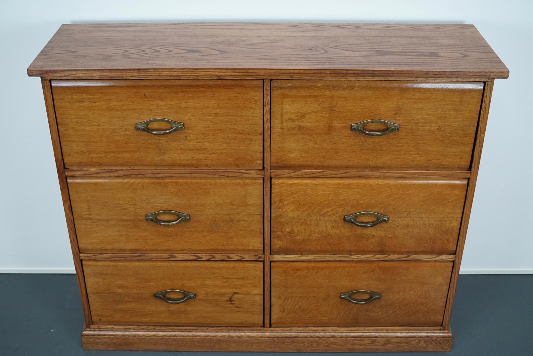 French Oak Apothecary Cabinet or Bank of Drawers, 1930s 6