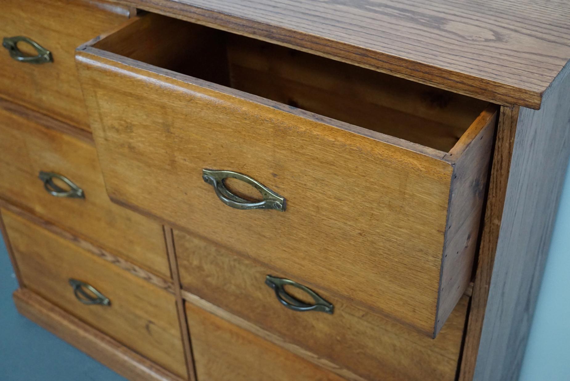 French Oak Apothecary Cabinet or Bank of Drawers, 1930s In Good Condition In Nijmegen, NL