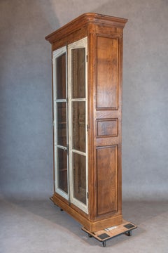 French Oak Armoire Vitrine