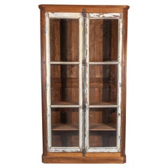 French Oak Armoire Vitrine