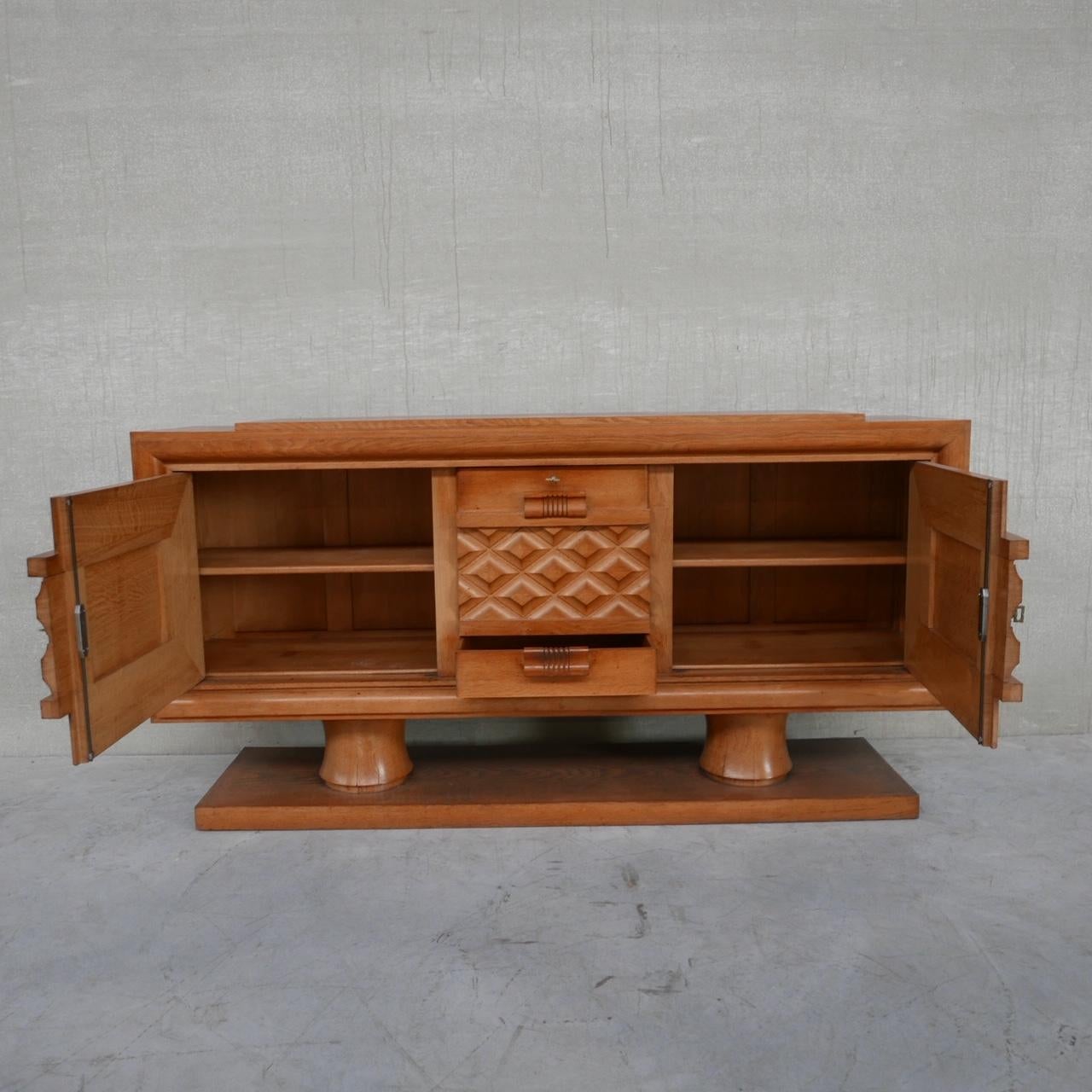 French Oak Art Deco Credenza/Sideboard in Manner of Dudouyt 9