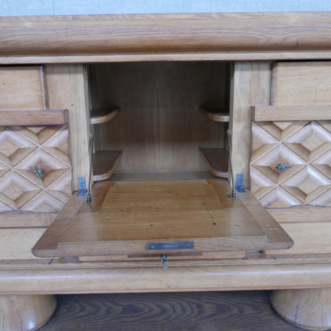 French Oak Art Deco Credenza/Sideboard in Manner of Dudouyt 10