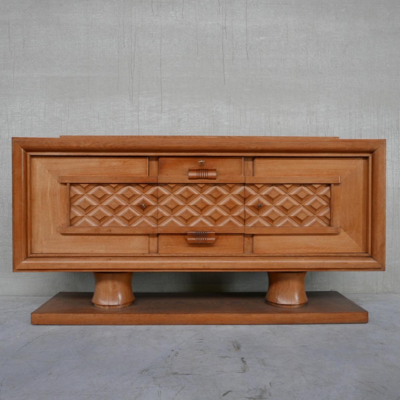 French Oak Art Deco Credenza/Sideboard in Manner of Dudouyt 2