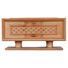 French Oak Art Deco Credenza/Sideboard in Manner of Dudouyt