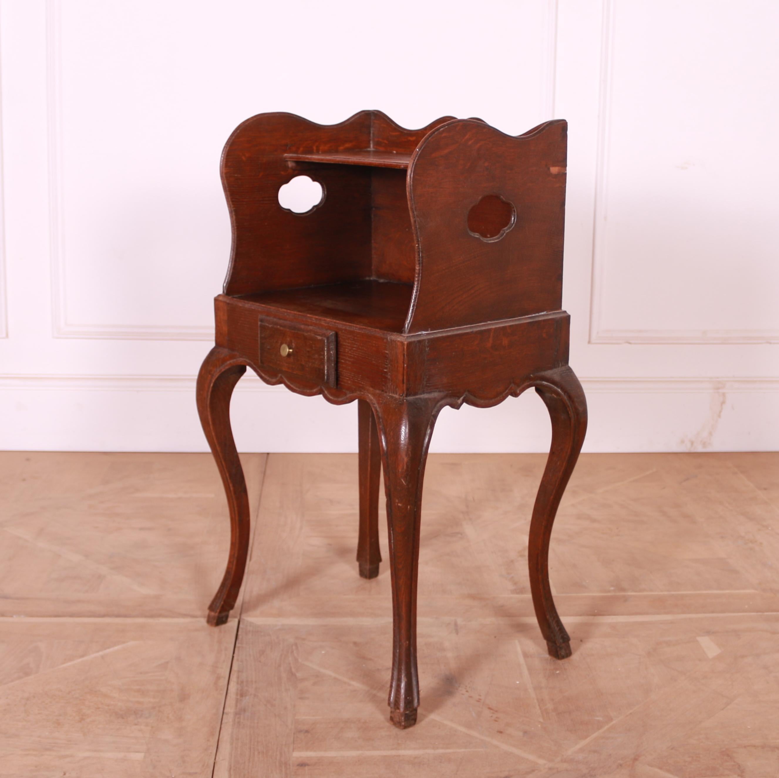 19th Century French Oak Bedside Table For Sale