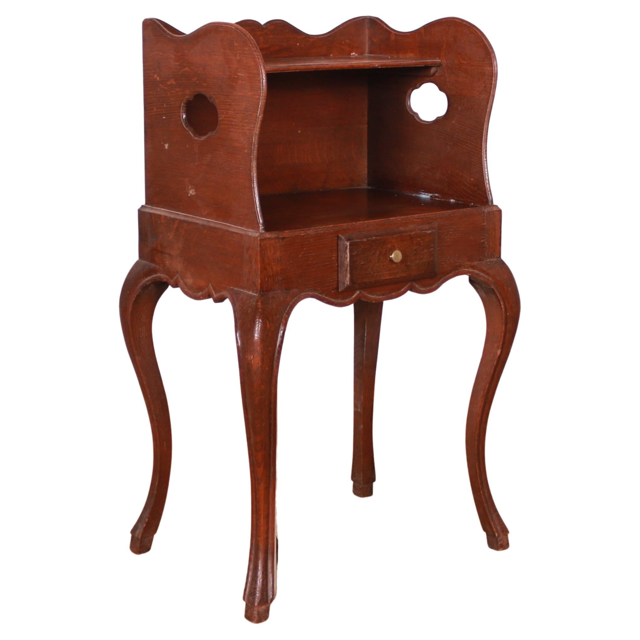 French Oak Bedside Table For Sale