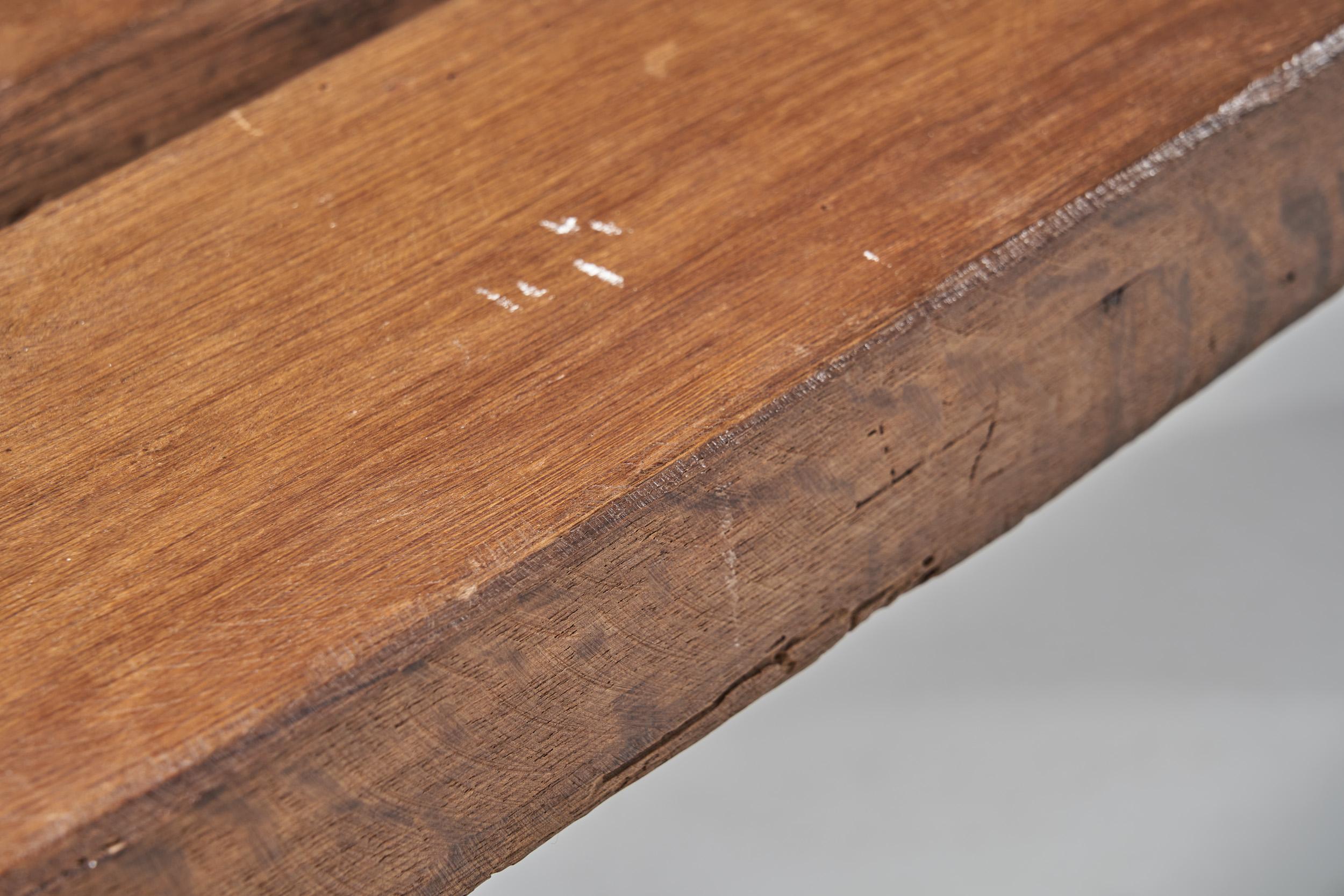 Banc en chêne français de Jean et Sbastien Touret, France, années 1970 3
