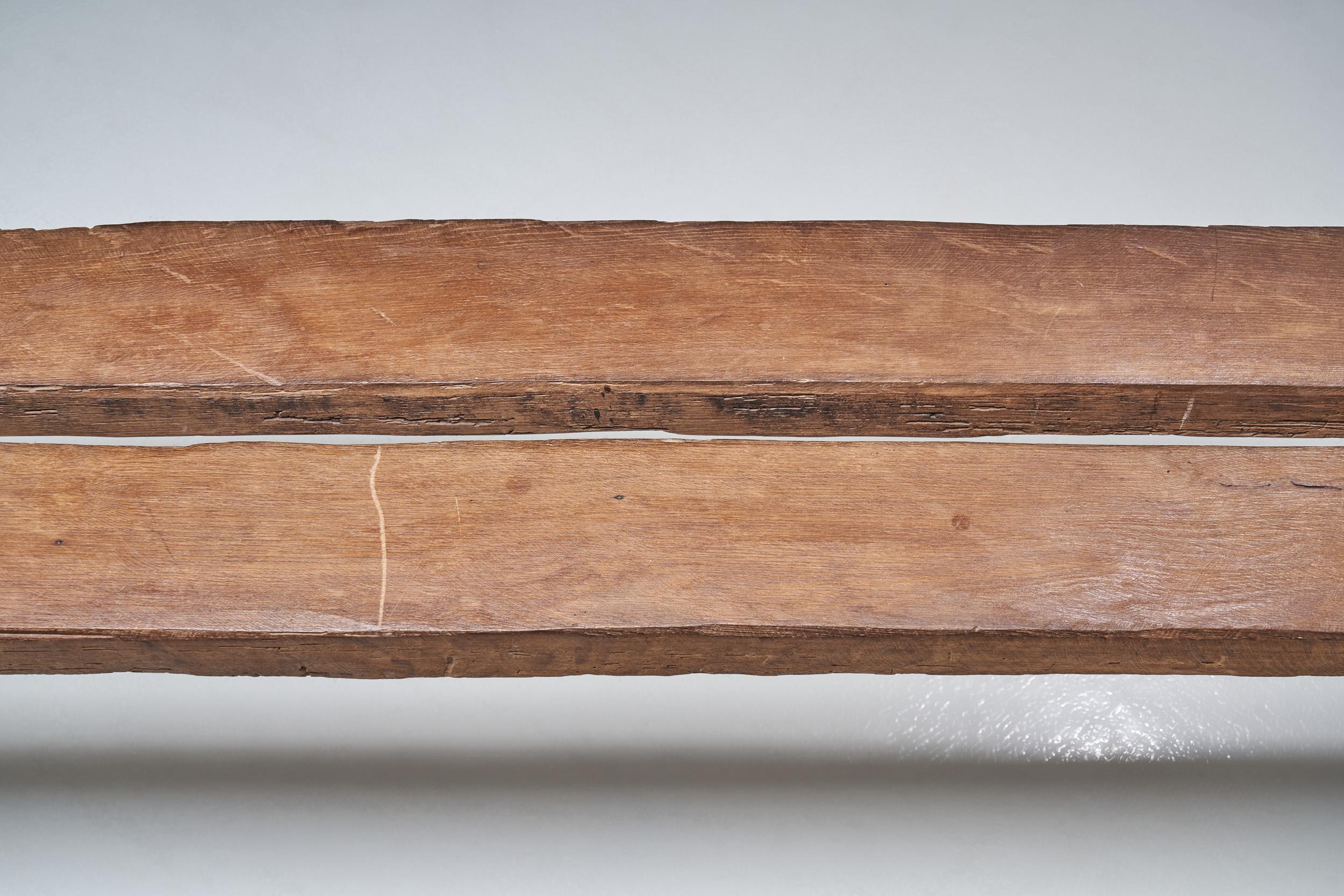 Banc en chêne français de Jean et Sbastien Touret, France, années 1970 4
