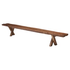 Used French Oak Bench by Jean and Sébastien Touret, France 1970s