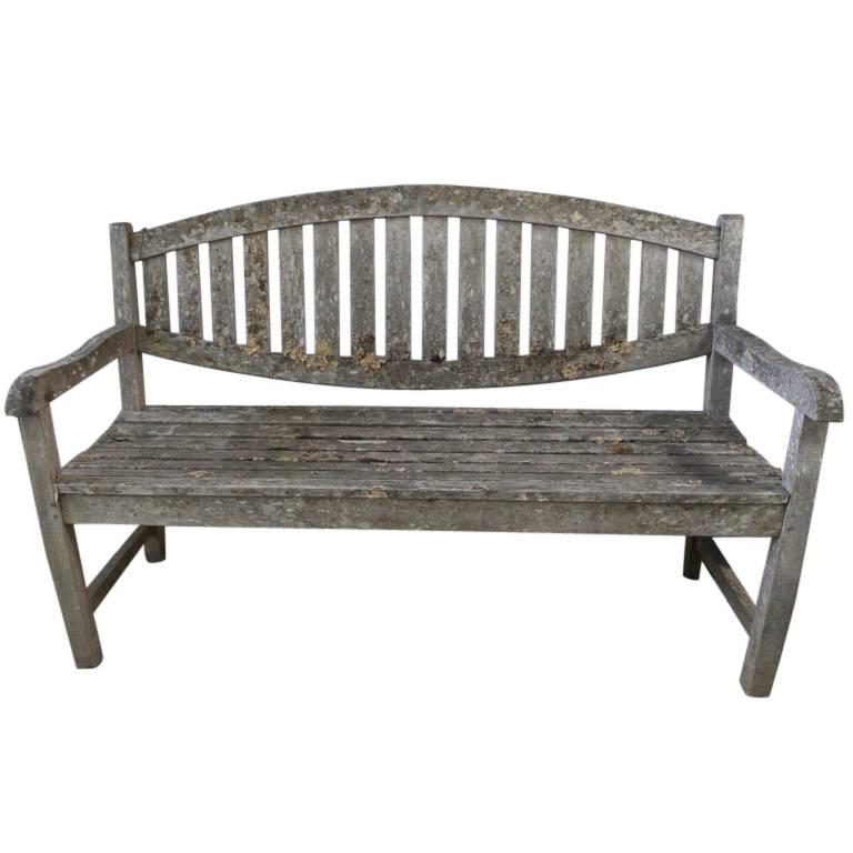 20th Century Stone Washed Vintage French Oak Wood Bench, circa 1900 For Sale