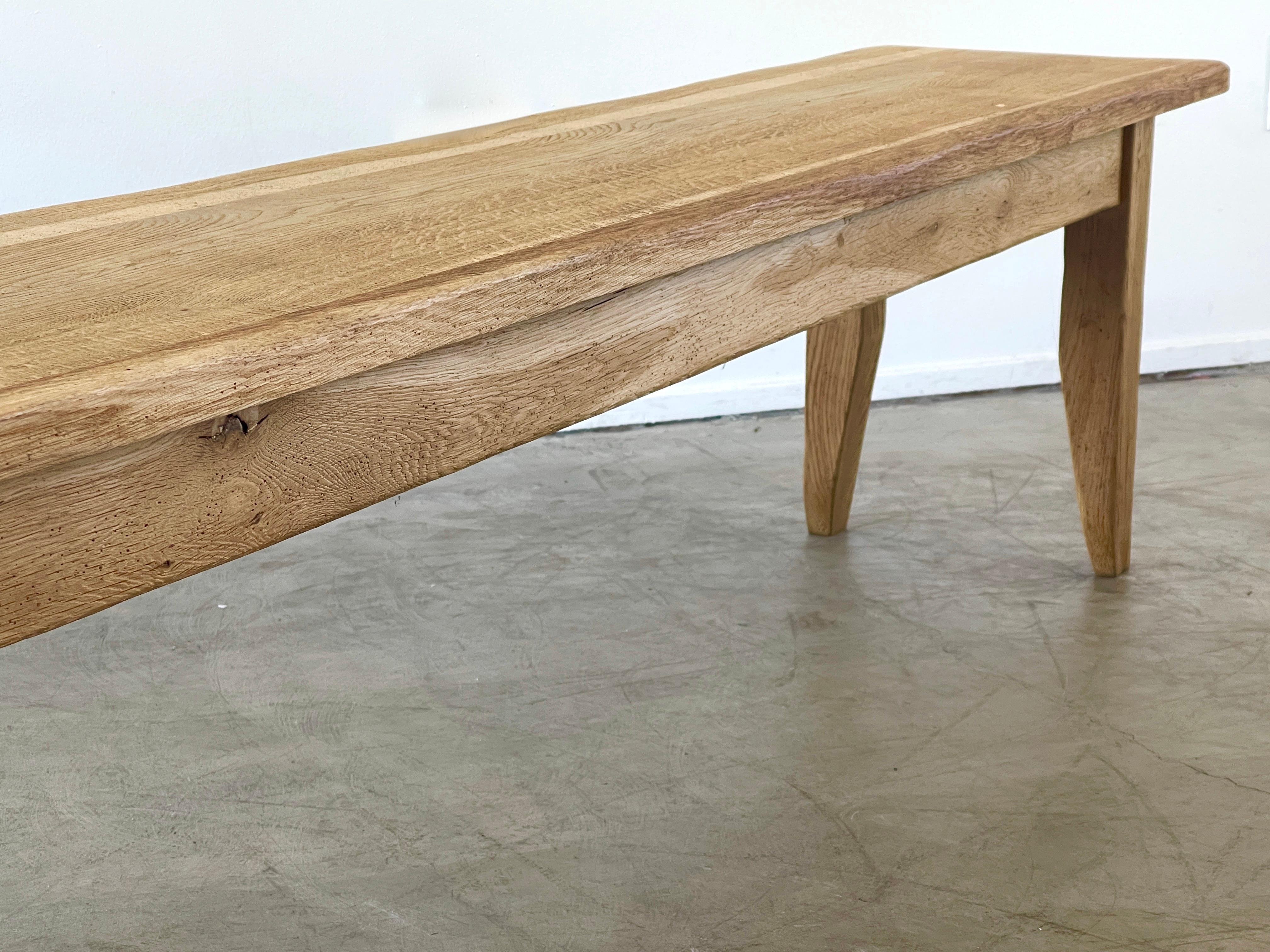Mid-20th Century French Oak Bench
