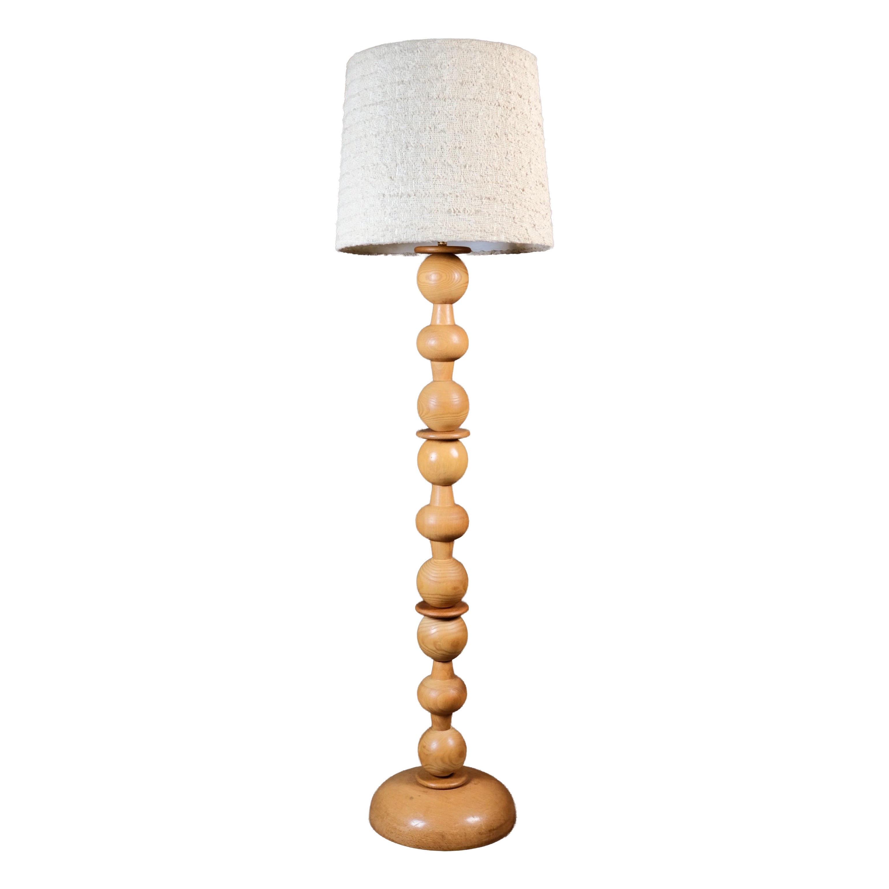 French oak bobbin floorlamp from the 1970s