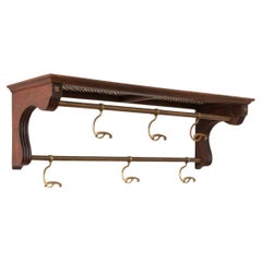 Vintage French Oak & Brass Train Rack