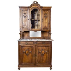 French Oak Buffet from the Turn of  the 19th and 20th Centuries with Marble Top