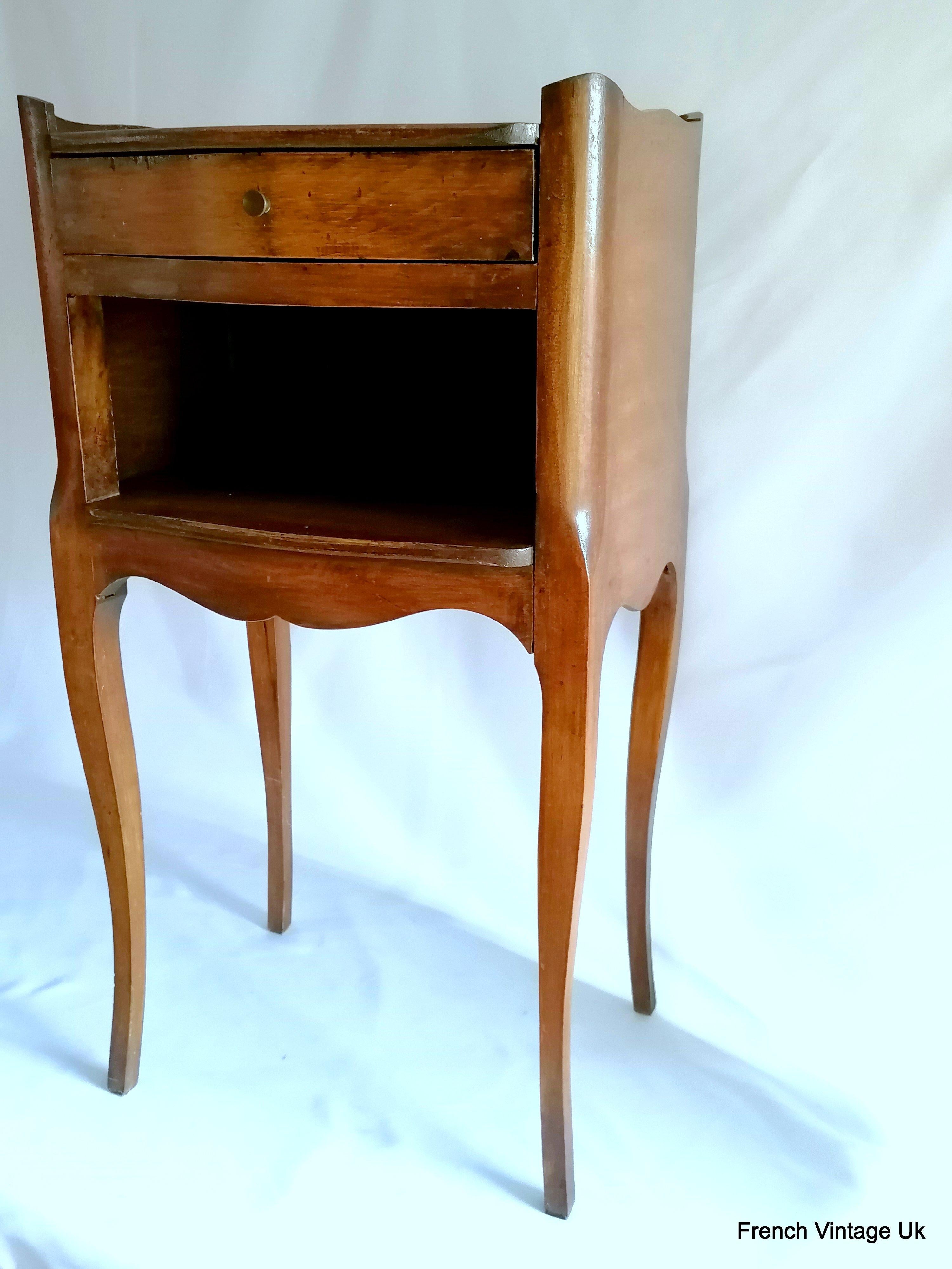 Late 20th Century French Oak Cabinet, Side Table with Drawer and Open Shelf 18th C For Sale