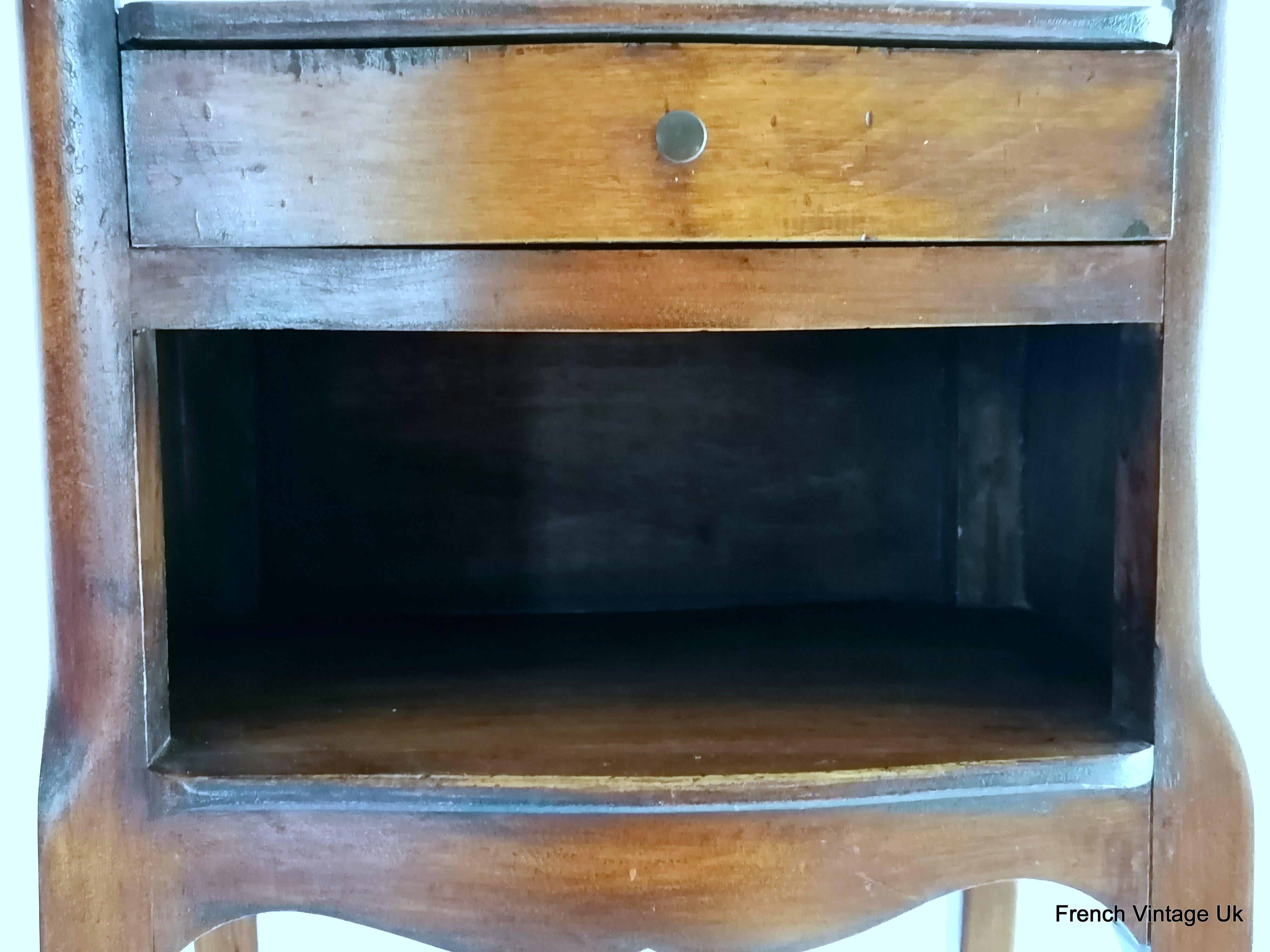 French Oak Cabinet, Side Table with Drawer and Open Shelf 18th C For Sale 2