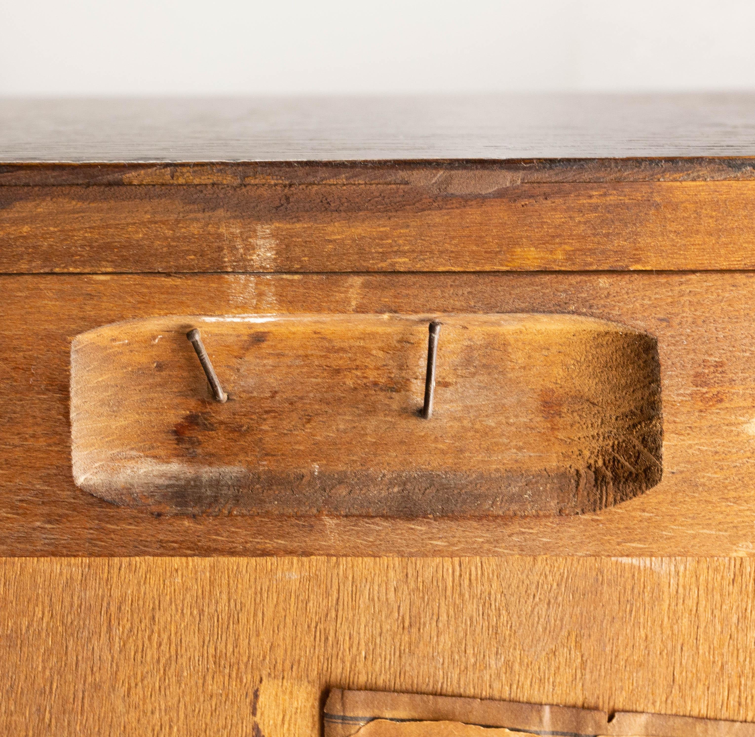 French Oak Cabinet with Tambour Roll-Top, circa 1940 6