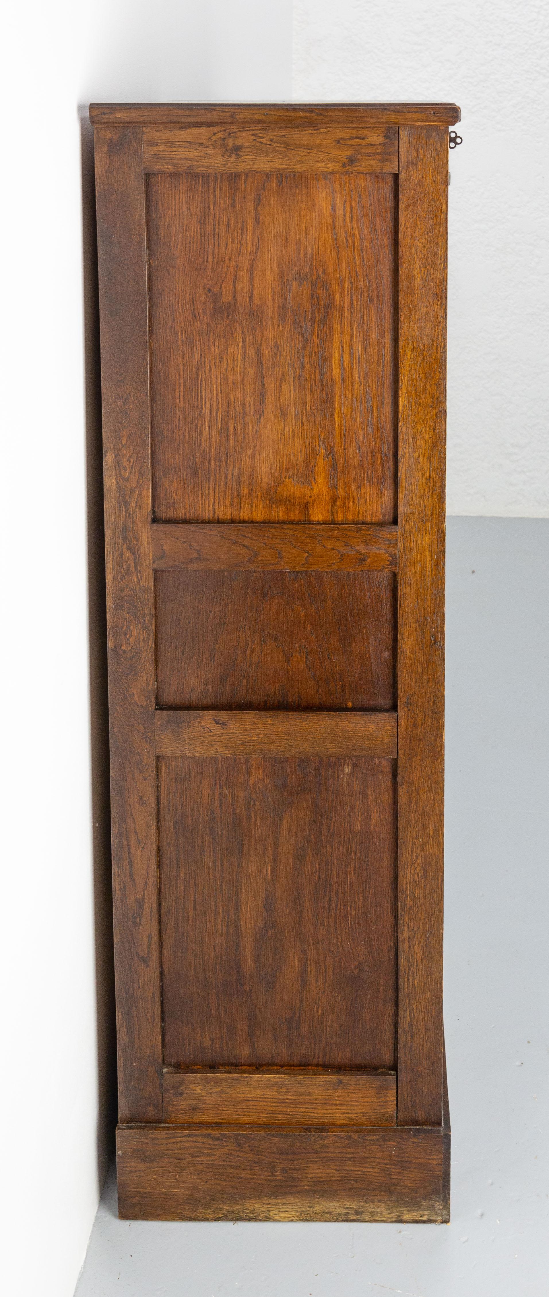 French Oak Cabinet with Tambour Roll-Top, circa 1940 1