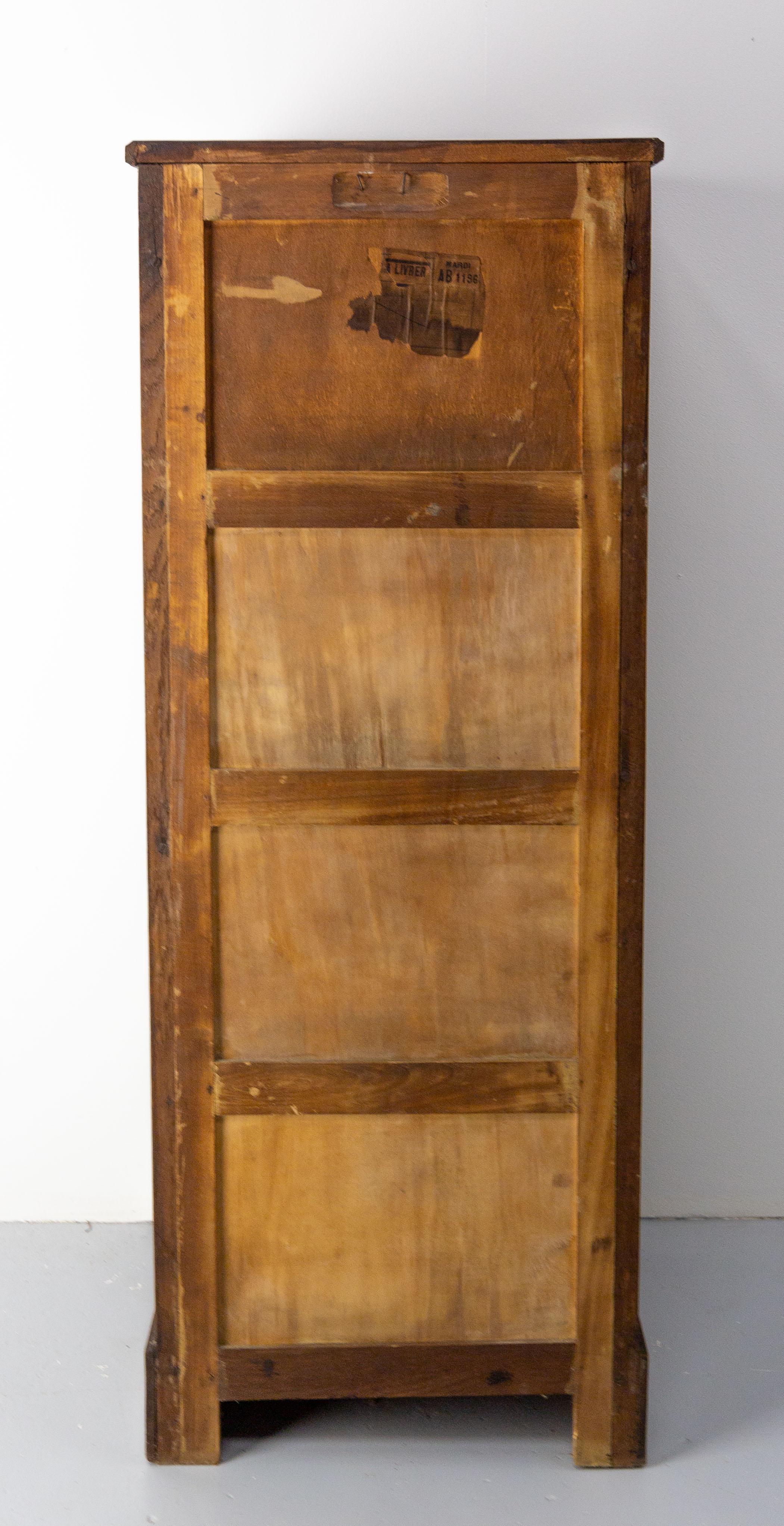 French Oak Cabinet with Tambour Roll-Top, circa 1940 2