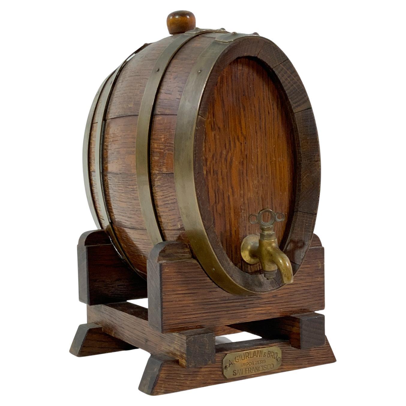 French Oak Cask on Stand for a. Giurlani + Bros. For Sale