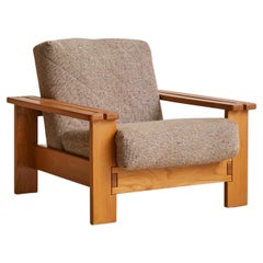 French Oak Chair by Maison Regain in Original Upholstery, 1970s - 2 Available