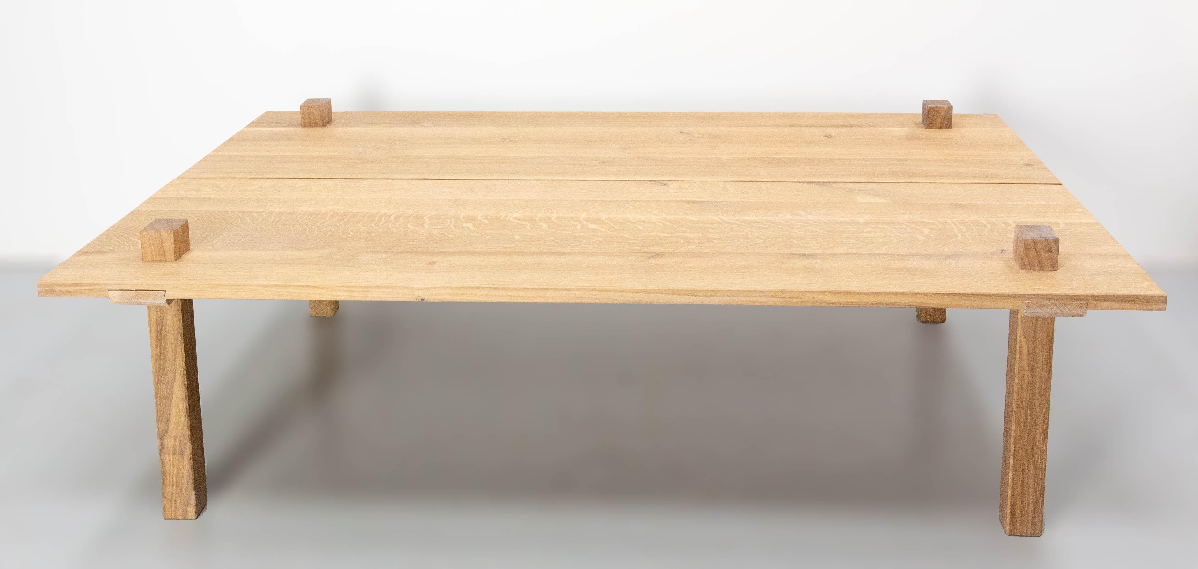 Table basse en chêne français de style brutaliste, création originale de S Lamarre, 2023 en vente 5