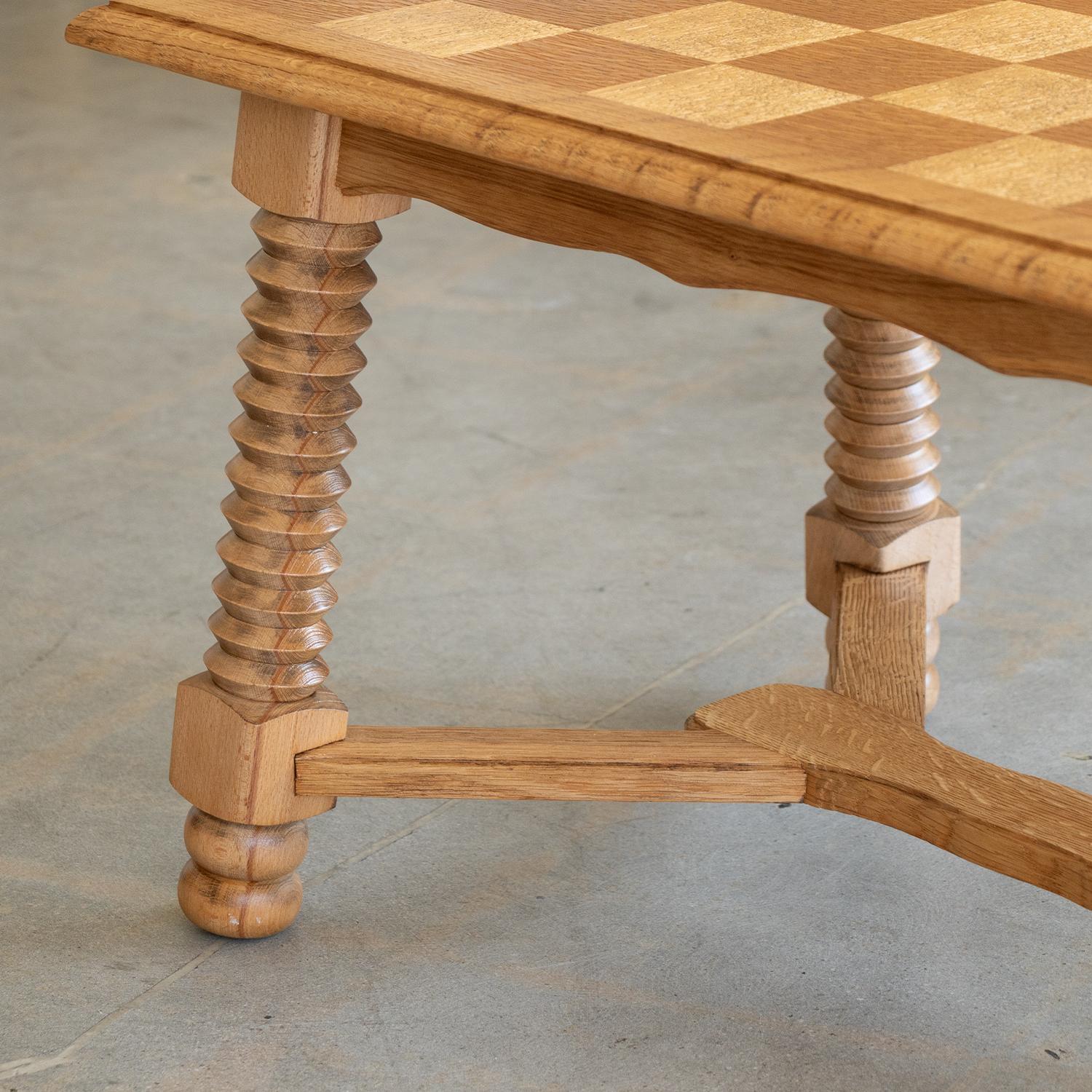 French Oak Coffee Table by Charles Dudouyt 5