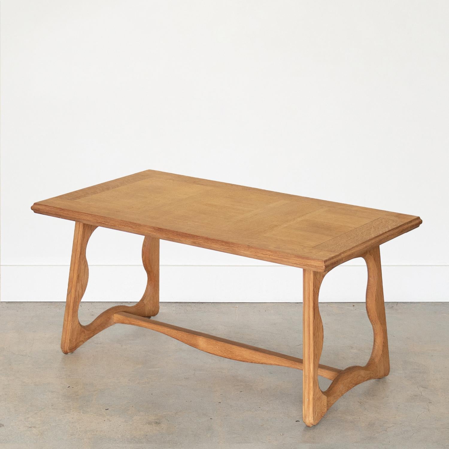 20th Century French Oak Coffee Table by Guillerme et Chambron