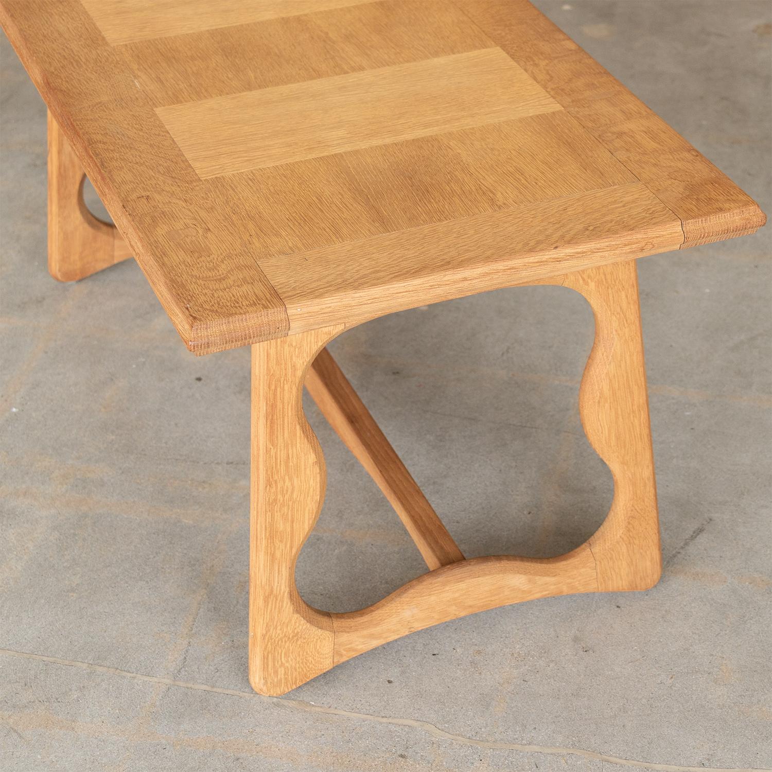 French Oak Coffee Table by Guillerme et Chambron 5