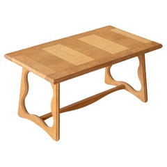 Retro French Oak Coffee Table by Guillerme et Chambron