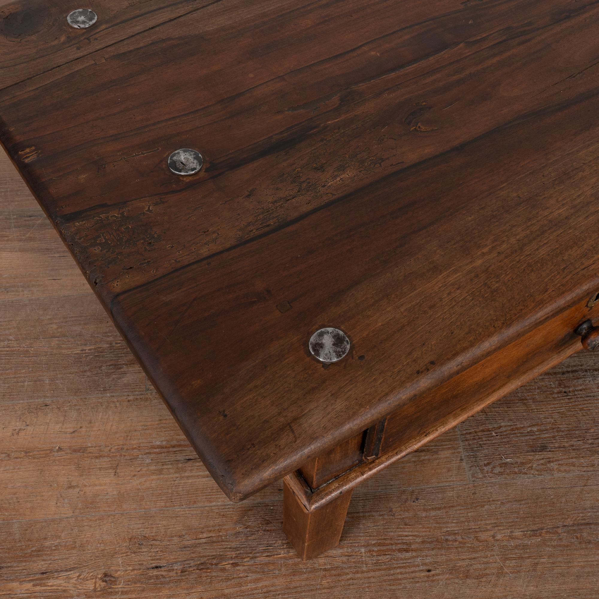French Oak Coffee Table with Two Drawers, circa 1820-40 1